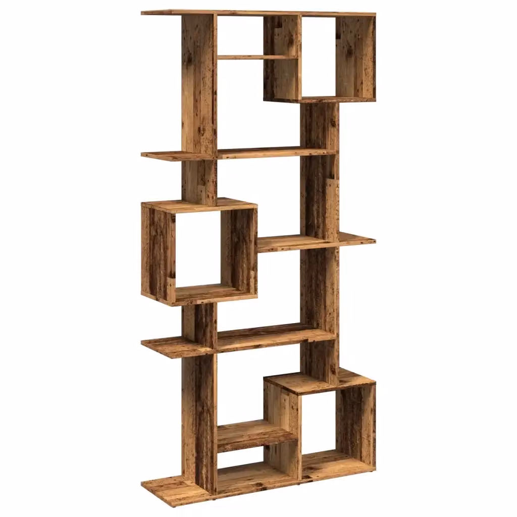 Libreria vidaXL in Legno e MDF Marrone Classico da Parete L: 92 cm, P: 29 cm, H: 188 cm – 2