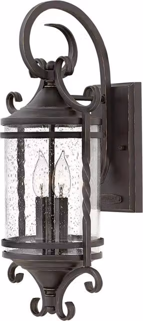 Applique esterna vintage Casa nero antico 2xE14 Hinkley