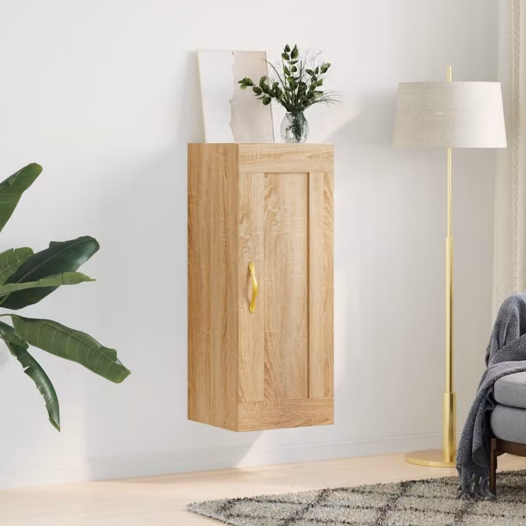 Mobile a parete vidaXL in legno Rovere Sonoma, L 34,5 cm x P 34 cm x H 90 cm