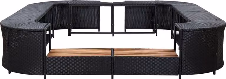 Bordo per Vasca da Spa Quadrato Nero 268x268x55 cm Polyrattan
