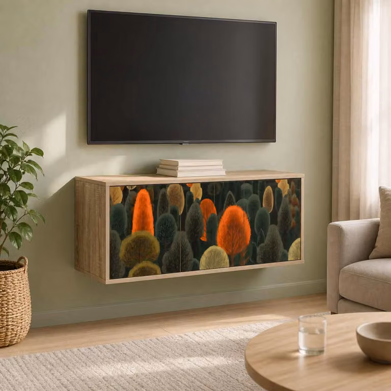 Mobile TV da parete vidaXL ZAANDAM in Rovere Sonoma, L 102 x P 33 x H 40 cm