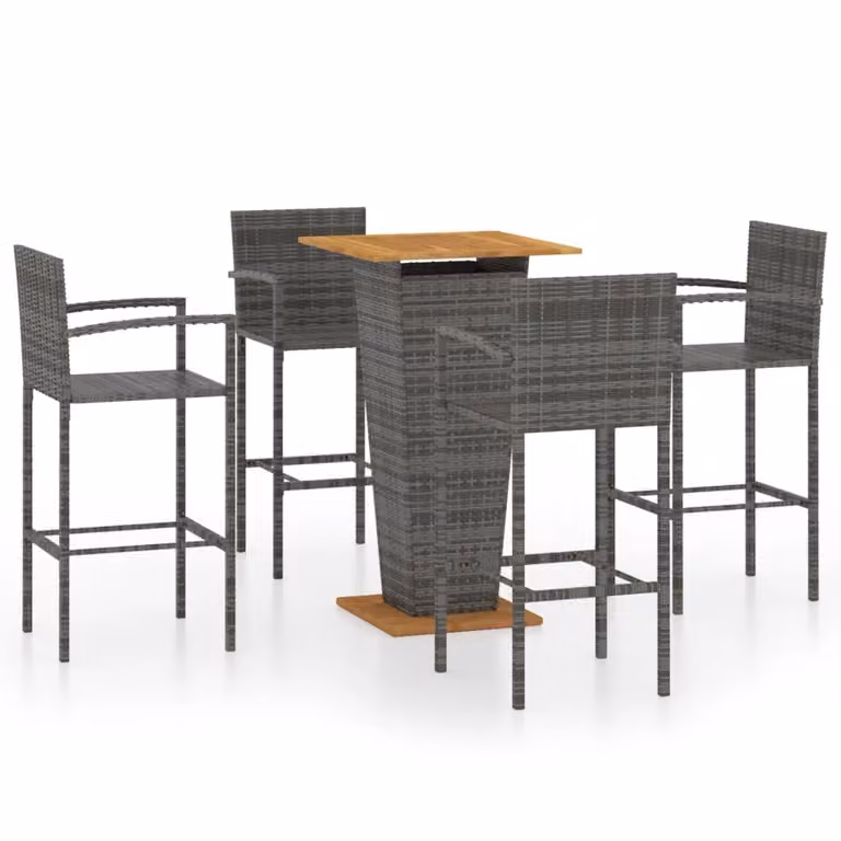 Set Bar da Giardino 5 pz Grigio