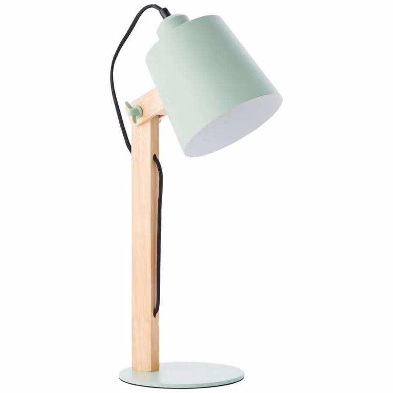 Lampada BRILLIANT Lampada da tavolo orientabile verde opaco | 1x A60, E27, 30W, adatta a lampade standard (non incluse) | Con interruttore a cavo intermedio