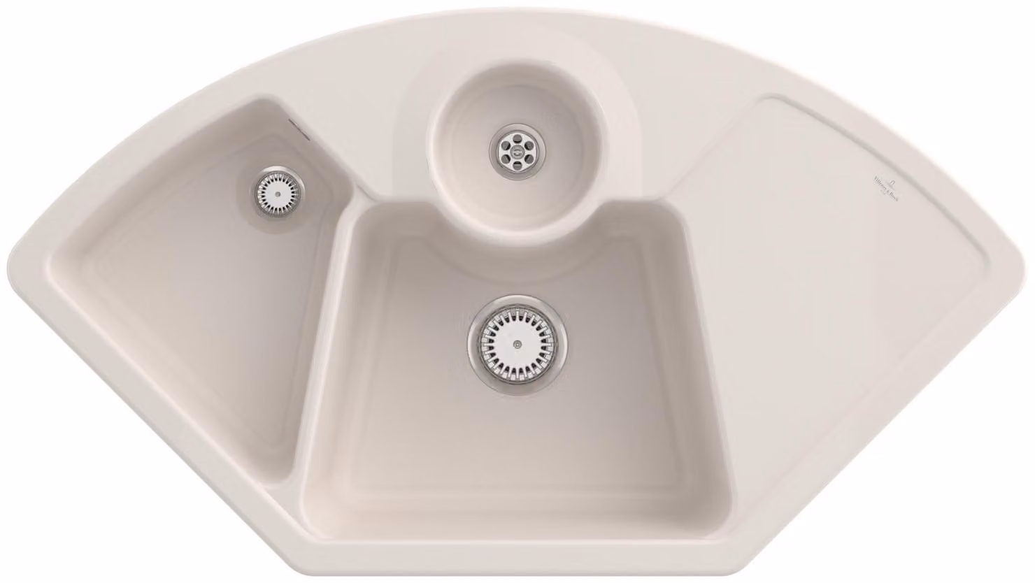 Villeroy & Boch 670801KR Lavello angolare Solo Corner 1075x600mm Scarico.