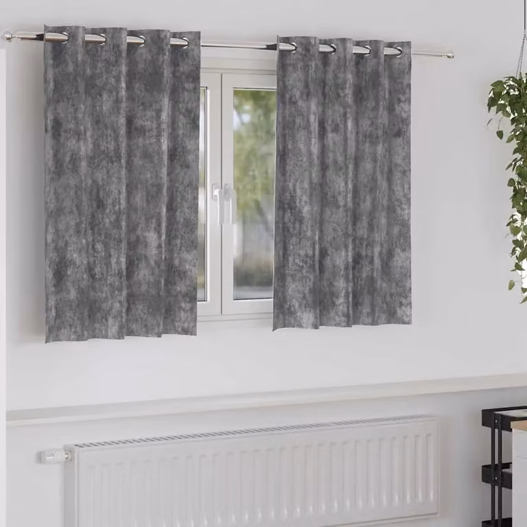 Set di 2 tende in velluto vidaXL grigie con isolamento termico e oscuramento, L 140 cm x H 140 cm
