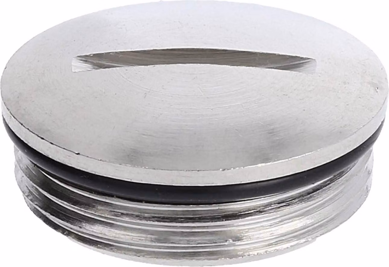 WISKA Tappo cieco PG16x1,41 rotondo con fessura incl. O-ring Ottone (CuZn) nichelato Lunghezza filettatura 6,5 mm - 1 pezzo