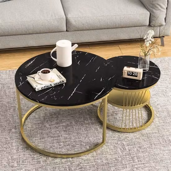 Tavolo da soggiorno - Circolare - 2 Posti - 70×70 - Struttura in legno