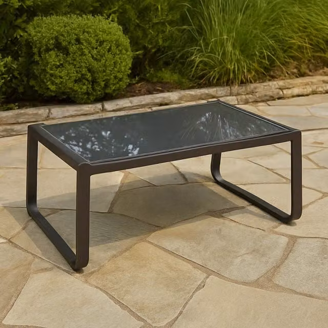 Tavolino da giardino Sahara Art-Garden rettangolare in alluminio antracite e vetro