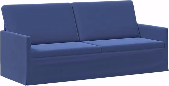 Divano a 3 posti vidaXL in velluto blu con struttura in metallo L: 190 cm, P: 81 cm, H: 82 cm – 1