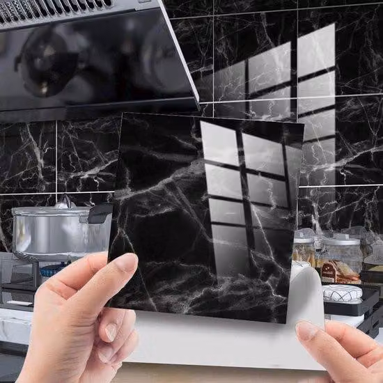Adesivi per piastrelle Famanu, 15 x 15 cm - 20 pezzi - Pellicola in PVC autoadesiva per piastrelle - Impermeabile - Ideali per cucina e mobili