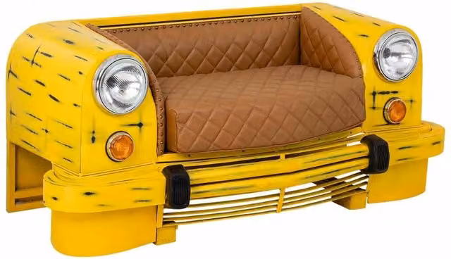 Divano per bambini Wanderlust Deco in ecopelle giallo L: 154 cm, P: 76 cm, H: 70 cm – 1
