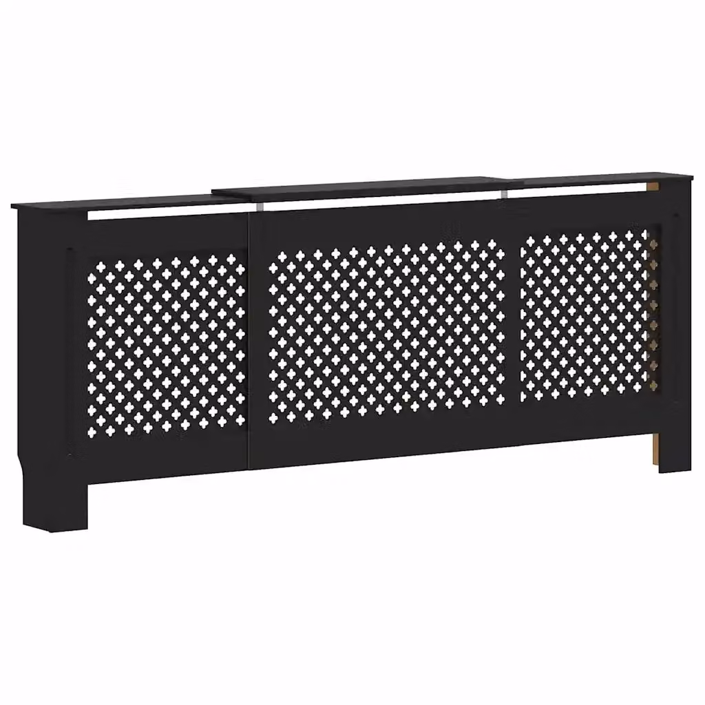 Copertura per radiatore vidaXL in MDF nera L: 205 cm, P: 20,5 cm, H: 81,5 cm – 2