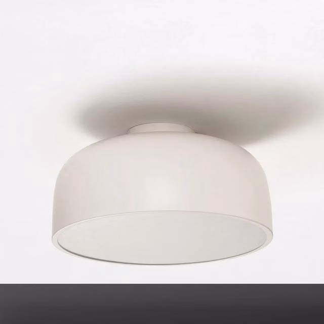 Plafoniera FAY bianca in metallo e plastica con attacco E27, L: 38 cm, P: 38 cm, H: 12 cm