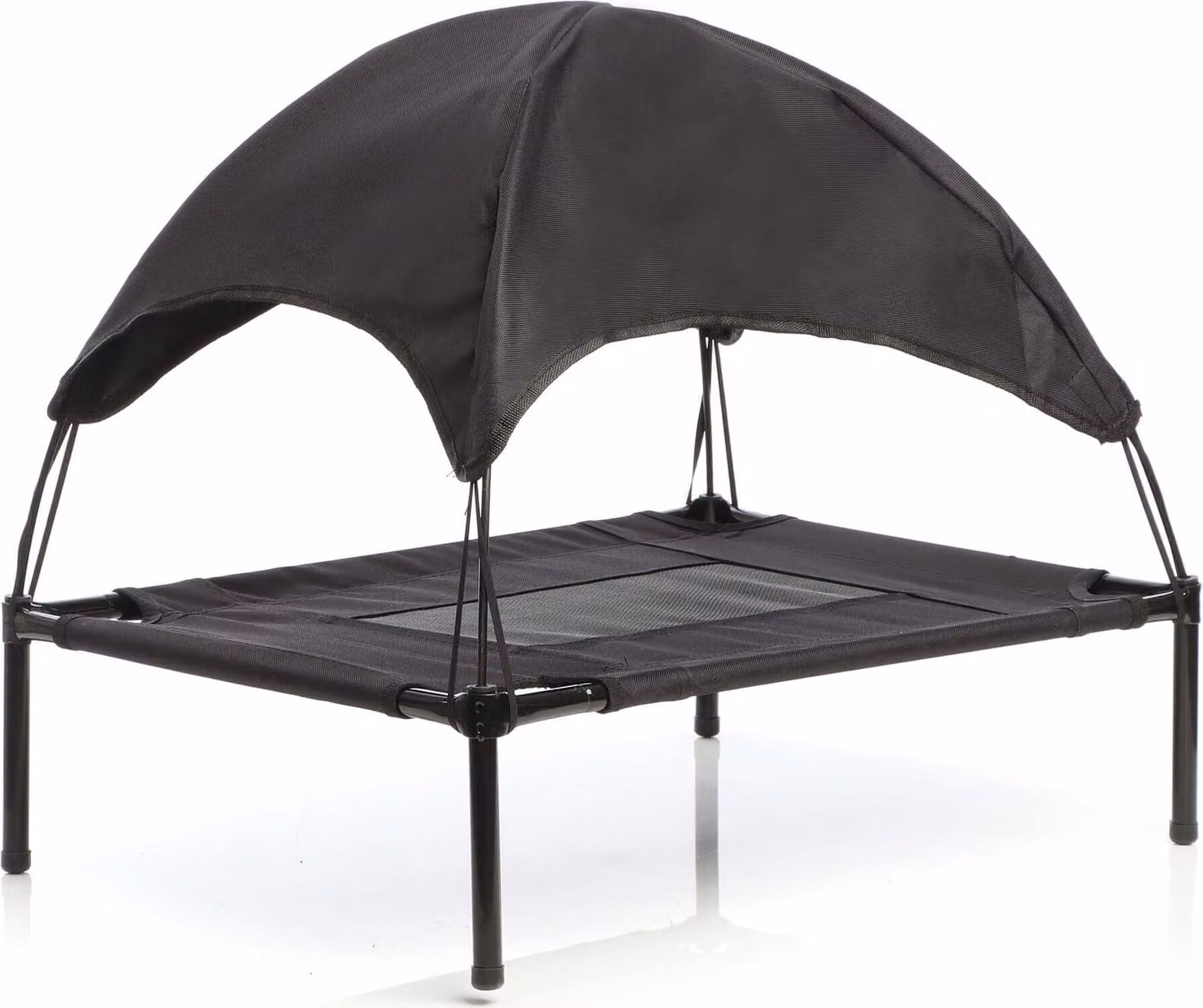Wiltec letto per cani con tetto nero 122 x 91 x 16 cm taglia XL fino a 50 kg letto per gatti all'aperto posto letto per animali domestici baldacchino solare