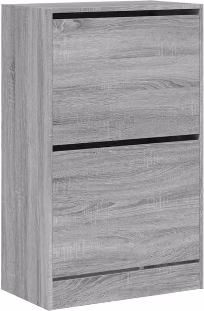 Scarpiera mobile contenitore moderna in MDF grigio per ingresso, corridoio o soggiorno, L: 60 cm, P: 34 cm, H: 96,5 cm