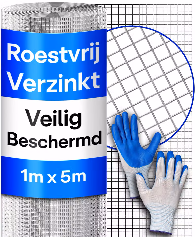 Rete metallica zincata a maglia fine, 1 x 5 metri, ideale per recinzioni per polli e per proteggere da topi