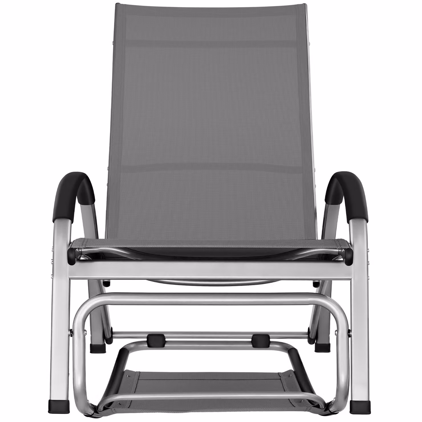 Lettino prendisole Avignon TecTake con schienale regolabile in alluminio verniciato e tessuto textilene, colore grigio antracite, L: 195 cm, P: 62 cm, H: 34 cm – 1
