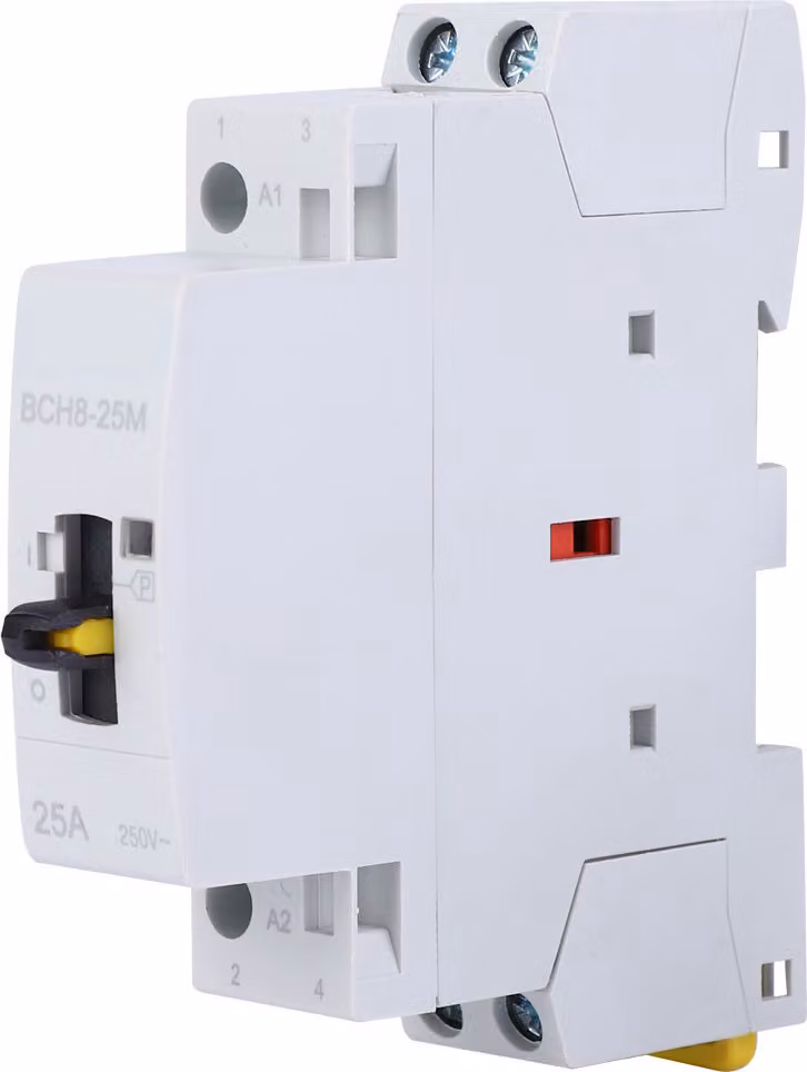 Contattore CA per uso domestico BCH8-25M con funzione manuale 2P25A 24V2NO