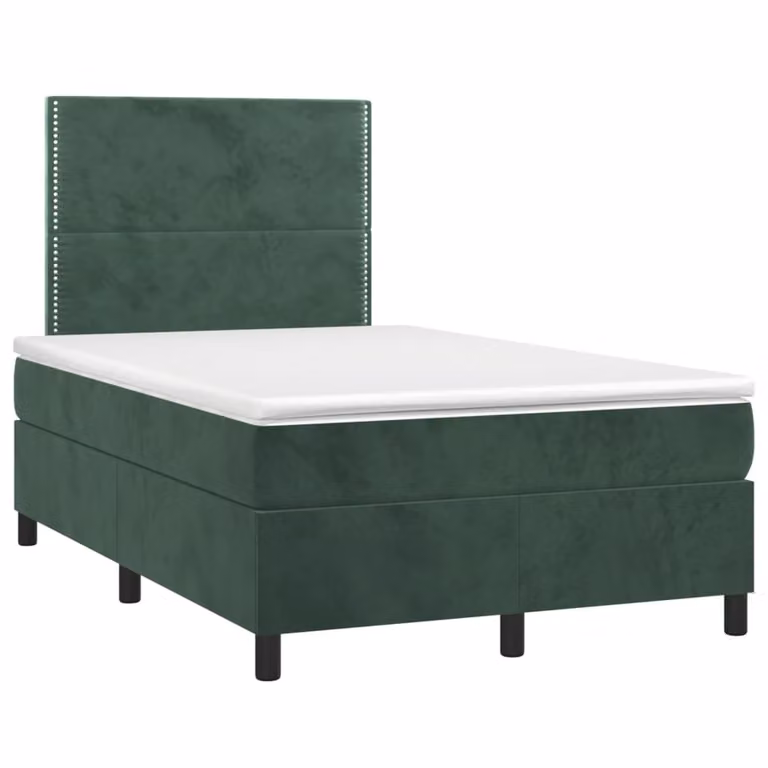 Maison Exclusive - Letto boxspring con materasso verde scuro 120x190 cm velluto