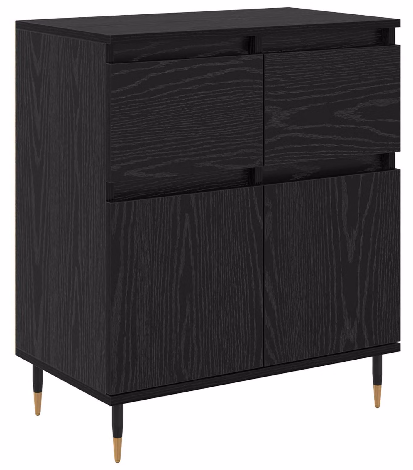 Credenza con cassetto Rovere Nero 60 x 35 x 70 cm