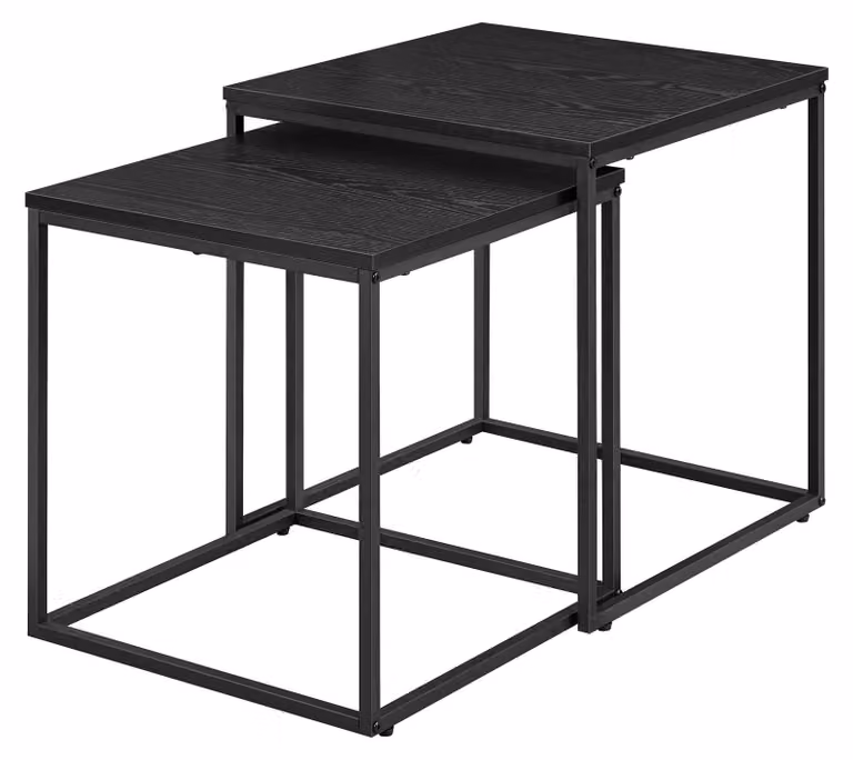 Tavolini – Leobert – Neri/Gambe nere – 50 x 50 x 50,5 cm – Set di 2