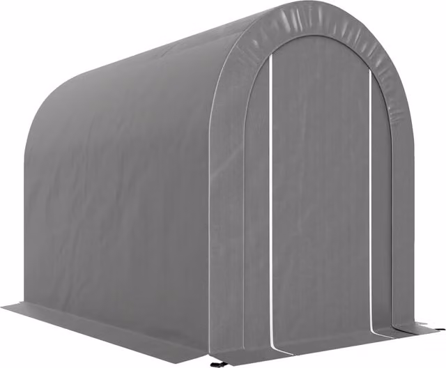 Casetta da giardino tenda per bicicletta 239 x 159 x 190 cm impermeabile grande porta con zip design contemporaneo in metallo grigio chiaro 21_0005424