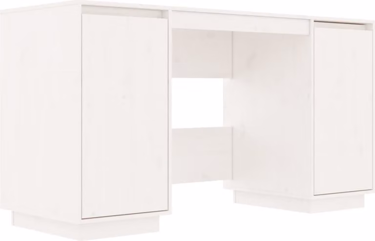 Scrivania Bianca 140x50x75 cm in Legno Massello di Pino