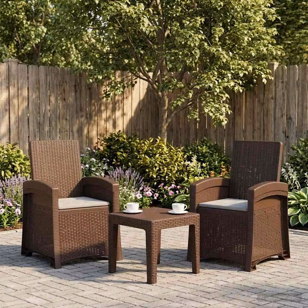 Set di 2 sedie da giardino reclinabili vidaXL in effetto rattan con cuscini, resistenti alle intemperie, disponibili in marrone o grigio