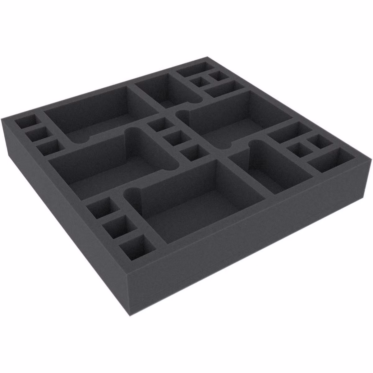 Inserto in schiuma con 23 scomparti per scatola da gioco da tavolo 255x255x45 mm