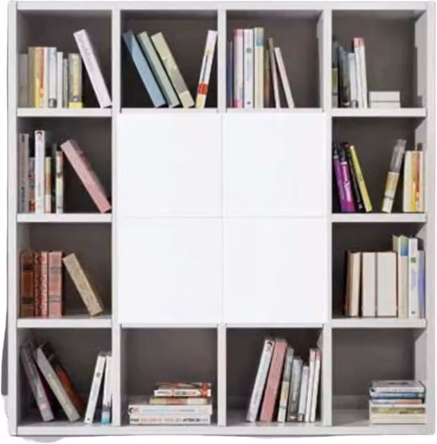 Libreria porta TV moderna in MDF bianco frassino Mobili 2G L: 175 cm, P: 30 cm, H: 175 cm – 4