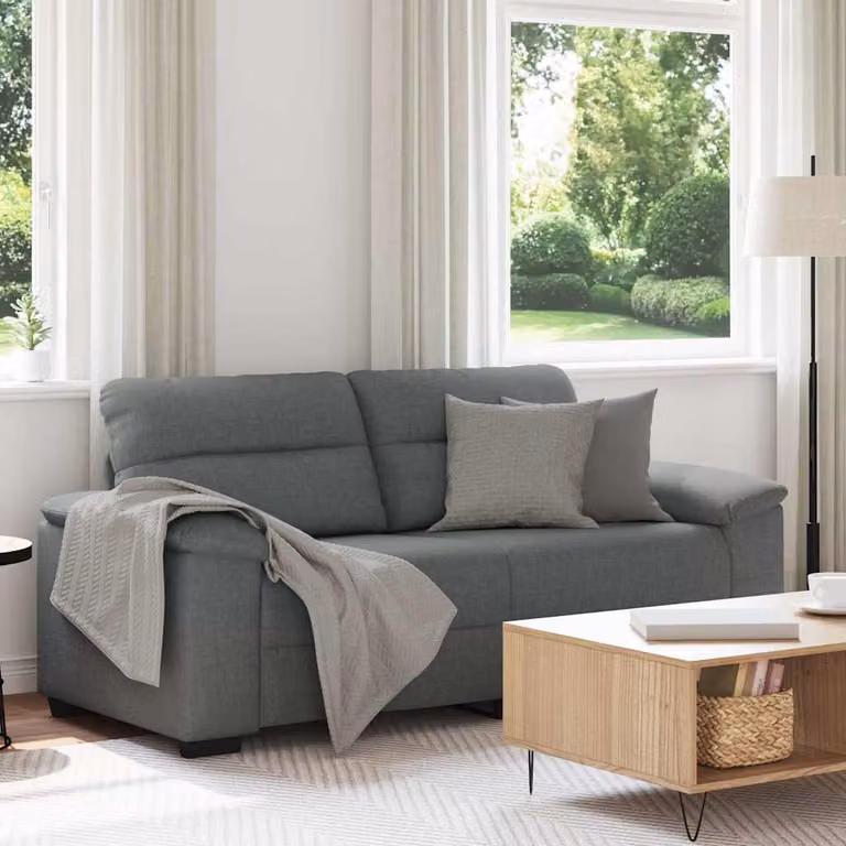 vidaXL Divano Moderno a 2 Posti in Tessuto Grigio con Cuscini L/P/H: 180 x 81 x 84 cm