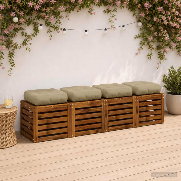 Set di 4 cuscini per sedia vidaXL VIANEN in poliestere con imbottitura in schiuma, disponibili in verde o beige