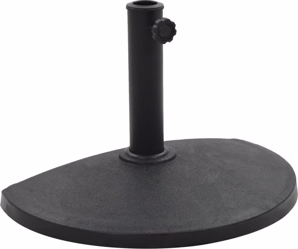 The Living Store Base per ombrellone semicircolare 9 kg in poliresina nera