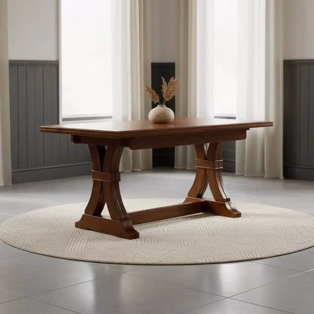 Tavolo allungabile Polignano in legno massello 180x85x79H colore noce antico