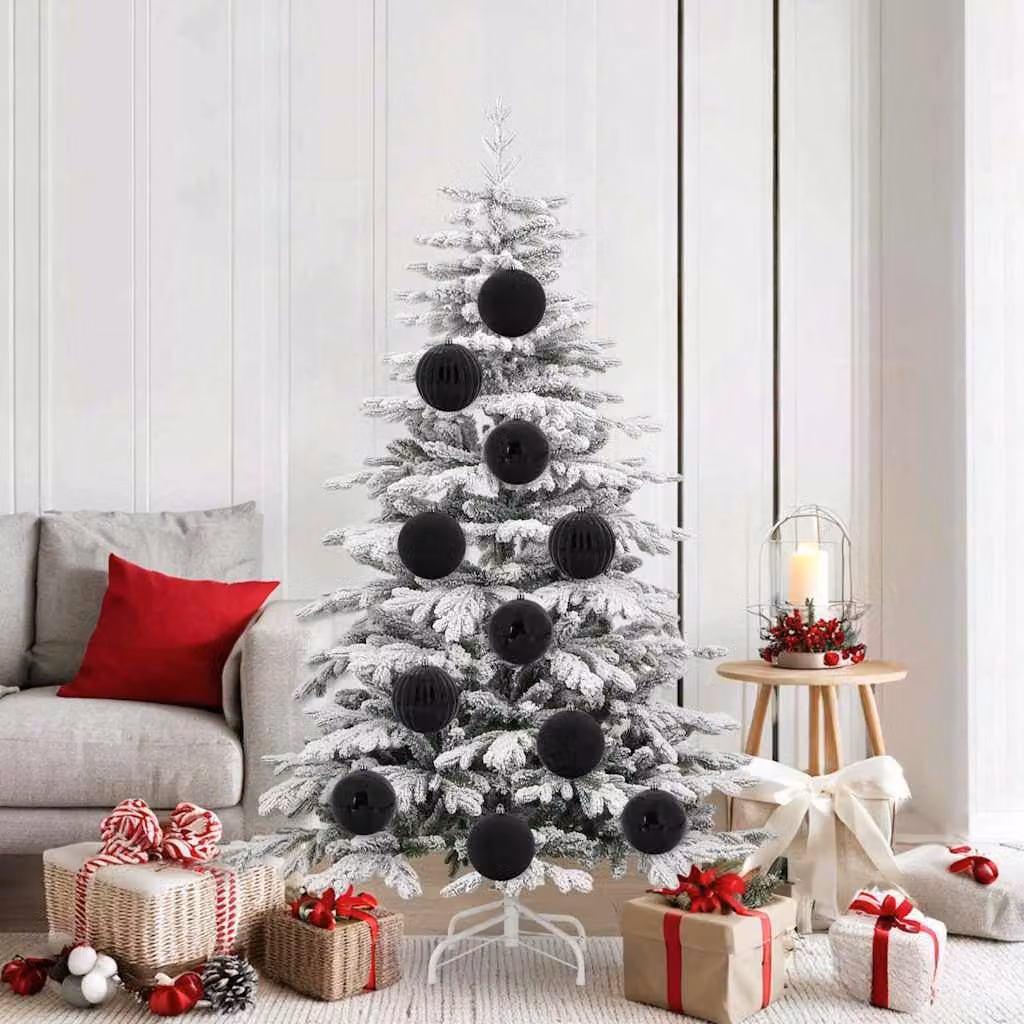 Set di 9 palline di Natale vidaXL nere in plastica, diametro: 15 cm