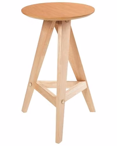 Beliani Set di 2 sgabelli in legno di caucciù in stile retrò per la sala da pranzo della cucina marrone chiaro