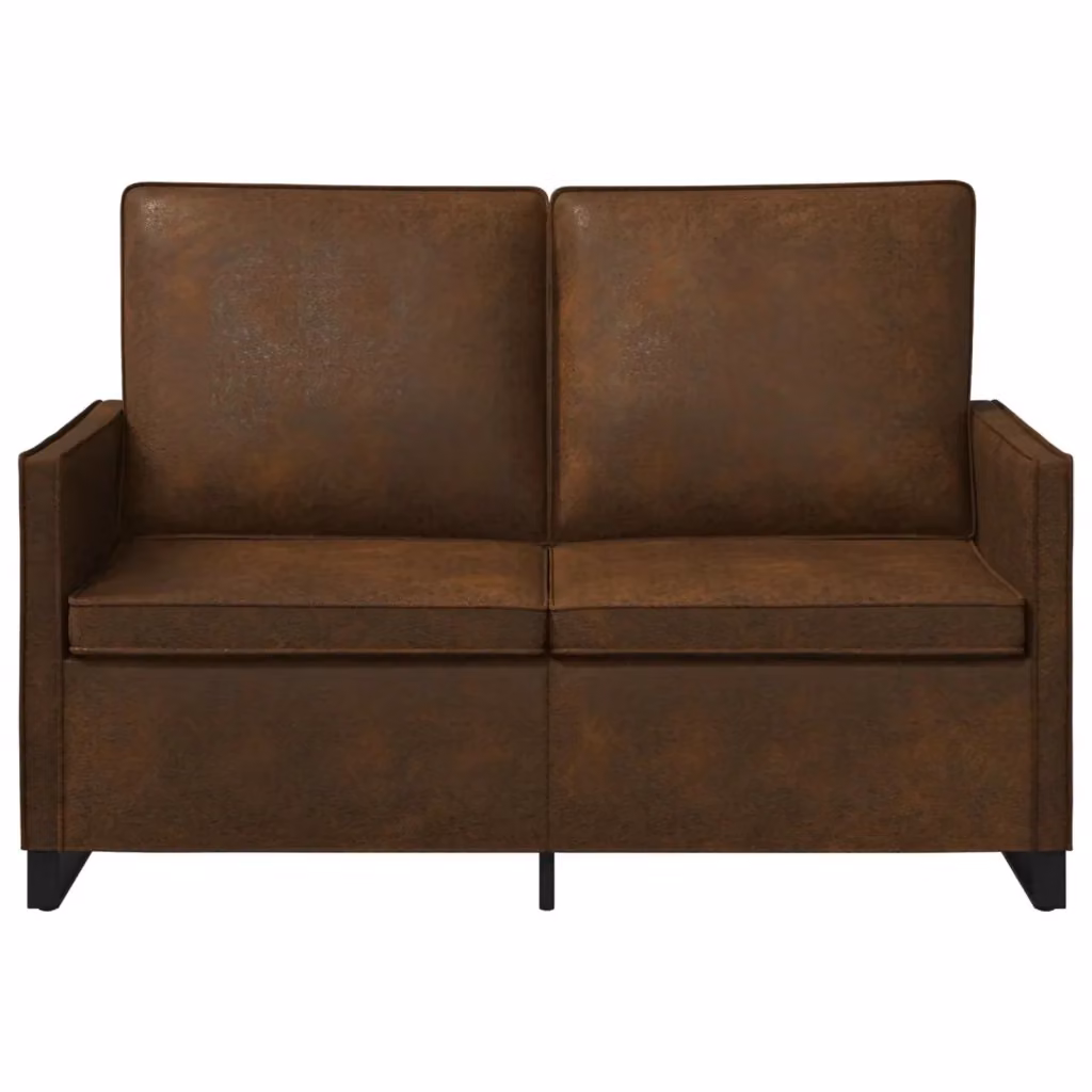Divano a 2 posti vidaXL Marrone con struttura in metallo e poggiatesta regolabile L: 130 cm, P: 81 cm, H: 82 cm – 2