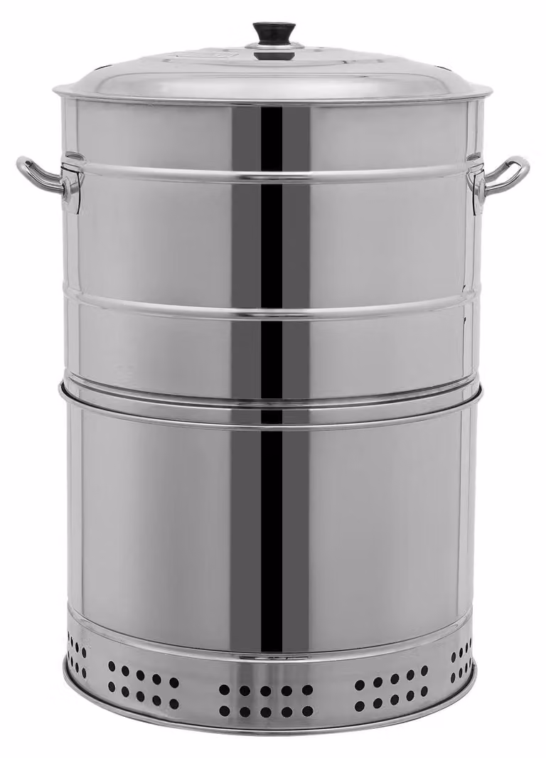 Griglia portatile - Griglia a carbone da 40 cm - Griglia verticale rotante per kebab - Barbecue a bassa emissione di fumo - Per 50 spiedini - Ideale per campeggio e giardino - Argento