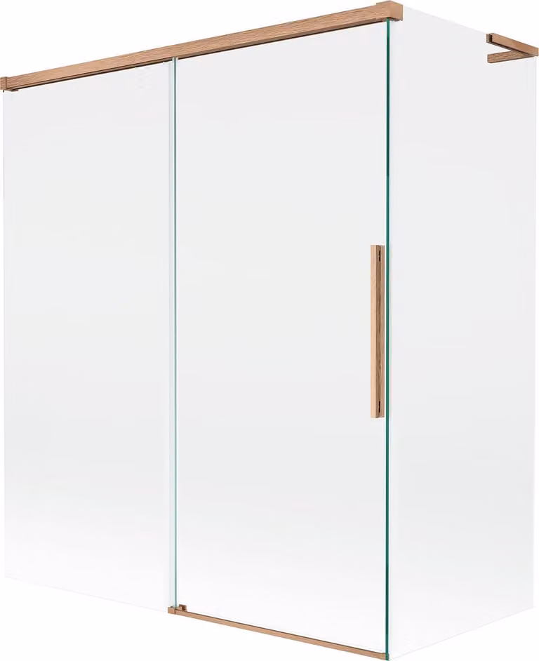 Mexen Rox L paratia da vasca 2 ante scorrevoli 140 + 70 x 150 cm, trasparente, rame spazzolato - 8C9L-140-070-65-00