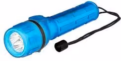 Torcia elettrica LED Poly Pool Azzurra con cinturino da polso, protezione IP44, 18 lm