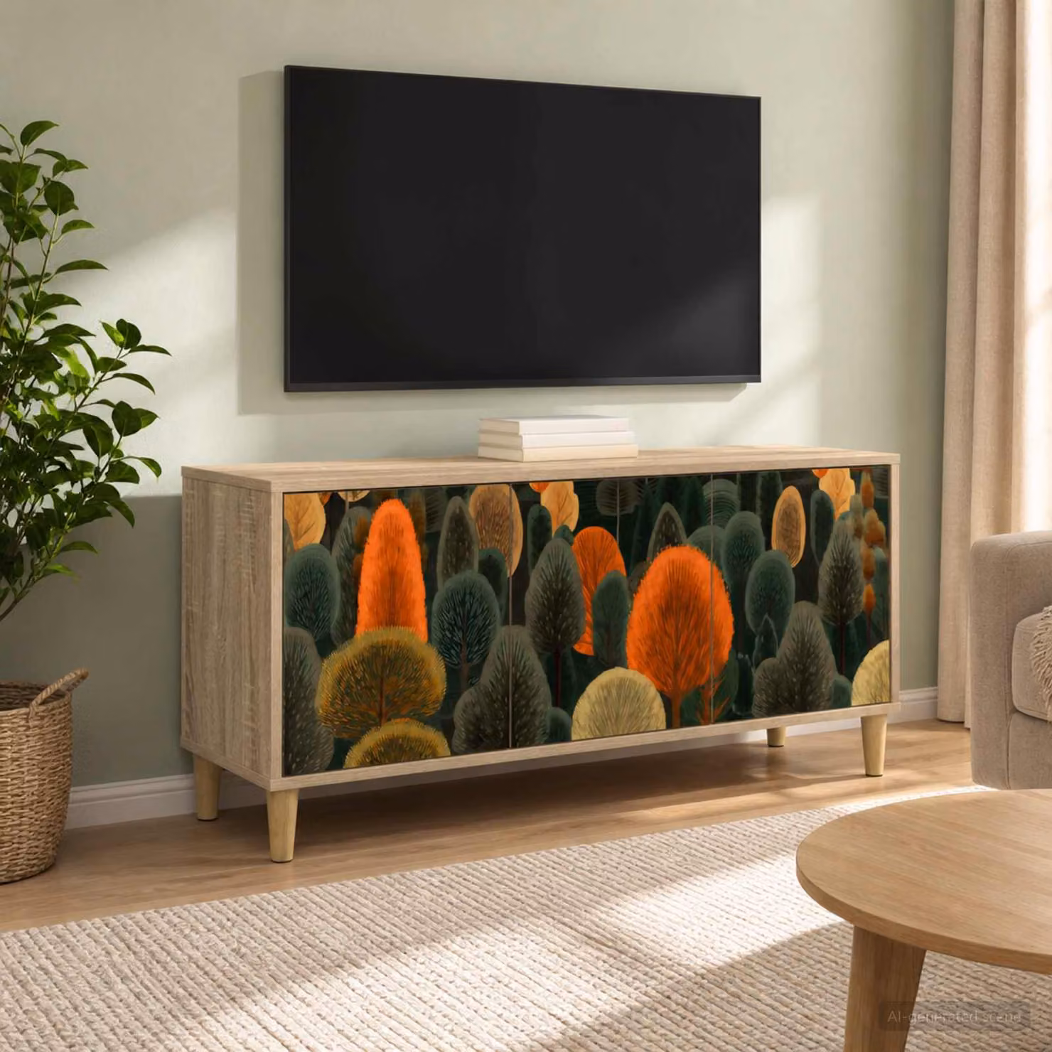 Mobile TV vidaXL ZAANDAM moderno in legno ingegnerizzato color marrone L/P/H: 102 x 33 x 50 cm