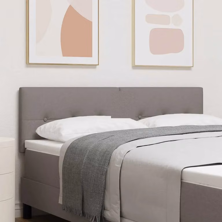 Testiera regolabile in altezza vidaXL in tessuto beige o grigio con struttura in legno e pannello imbottito