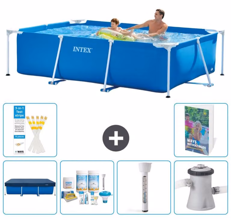 Piscina fuori terra rettangolare - 260x160x65 cm - composta da 5 elementi, modello S52