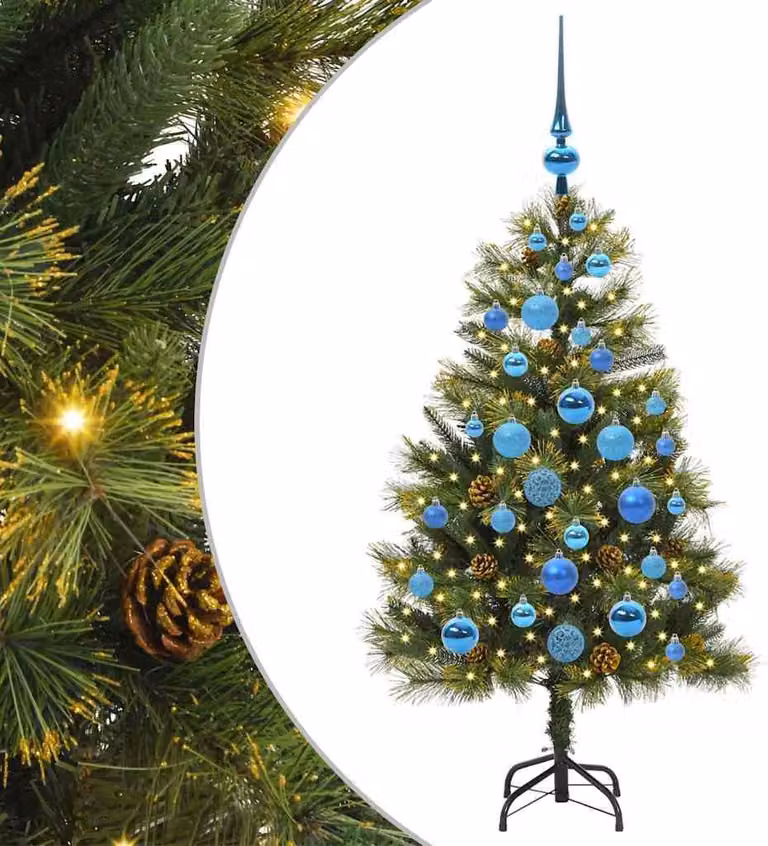 Albero di Natale artificiale pieghevole con coni Verde 120 cm