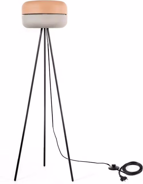 Lampada da Terra 35x35xH140 cm in Metallo Idra Rosa e Grigio