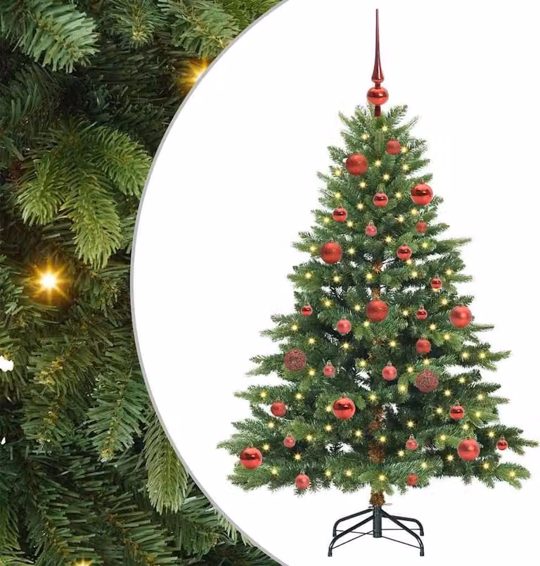 Albero di Natale artificiale con 150 LED Verde 150 cm PE e PVC