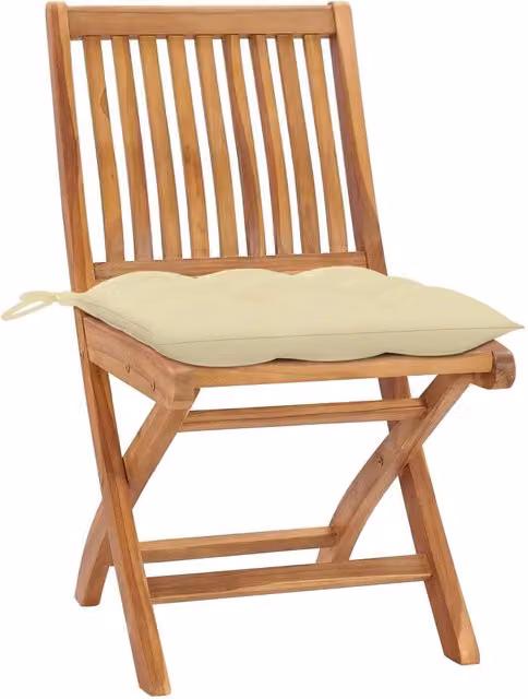 Sedie Pieghevoli con Cuscini 4 pz Massello di Teak 3072824