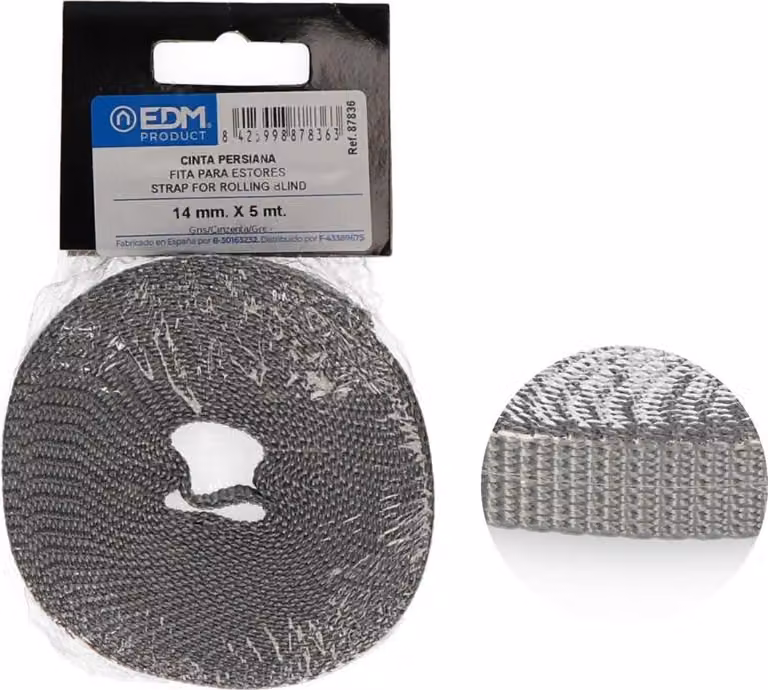 Cinghia per mini tapparella 5 m - Larghezza 14 mm - Grigio