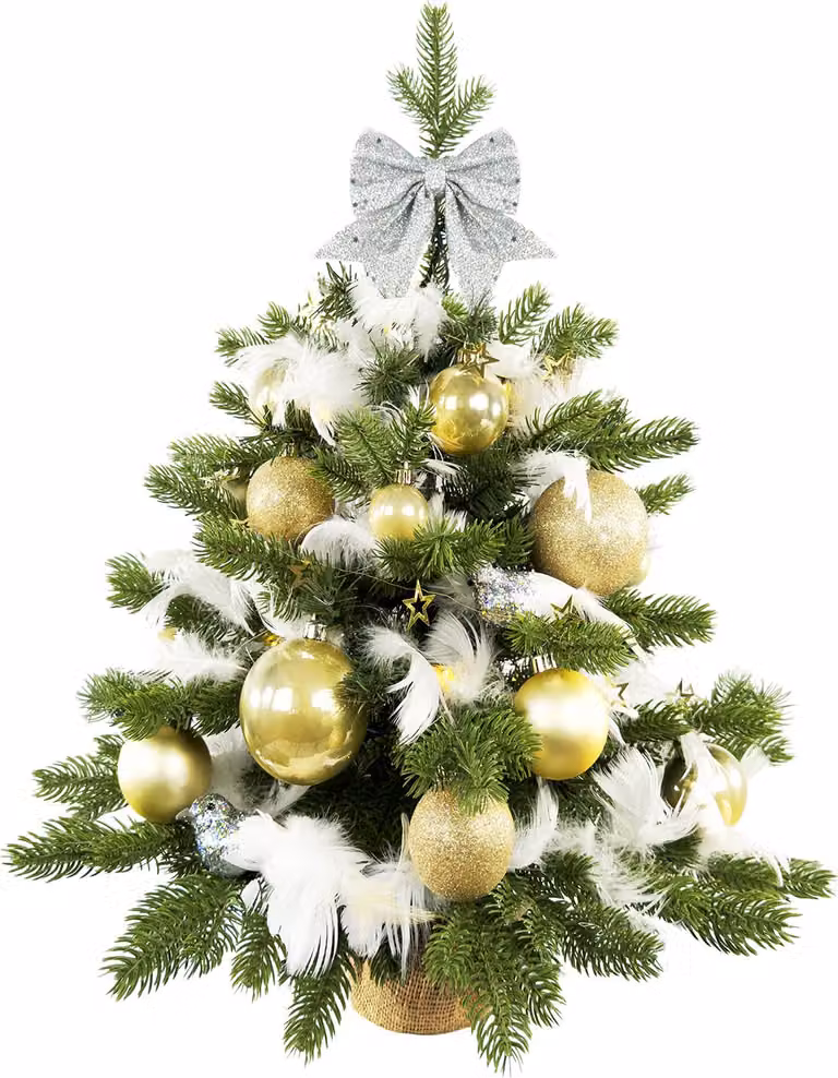 Albero di Natale artificiale decorato NATALE DELICATO II 60 cm verde con luce a led in vaso