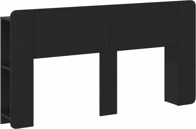 Testiera del letto moderna con ripiano integrato Design In in legno ingegnerizzato nero, L: 154,0 cm, H: 80,0 cm, P: 21,38 cm – 1